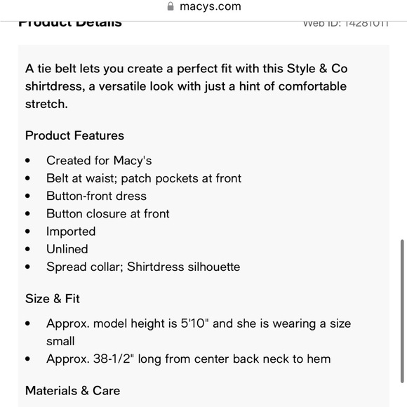 Denim Dress  for Fall Style and Co size XXL worn once. - Picture 10 of 11